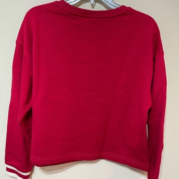 Disney Mickey and Minnie Mouse Holiday Pullover Sweatshirt- size M NWT - Picture 8 of 11